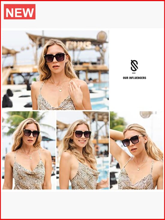 Retro Oversized Square Sunglasses UV400 Protection main image 7